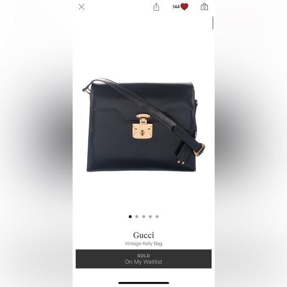 Gucci Top Handle Black Leather Kelly Bag With Lock | Authentic Vintage - Picture 15 of 16